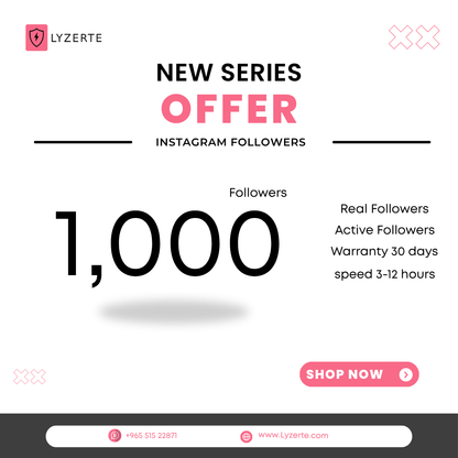 1,000 Instagram Followers Real & Active Guaranteed - Lyzerte Social Media